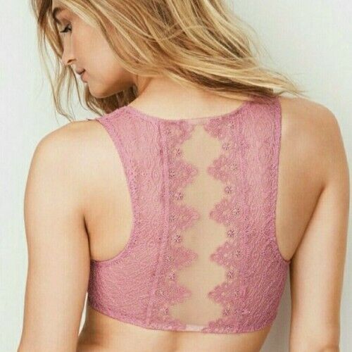 Hot & sexy Pink Mesh Lace Bralette 