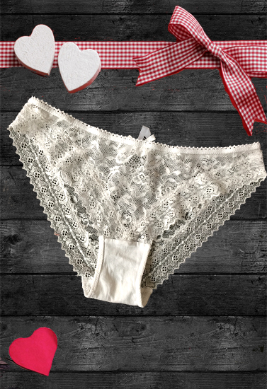 Etam White Floral Lace Low Waist Brief