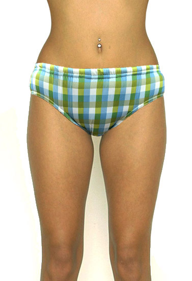 ♥N2N Bodywear Greenish Check Print Hipster Panty