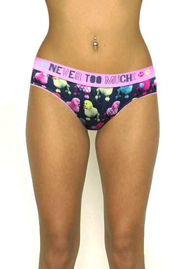 ♥Shop Now Undiz Chick Print Pink Elastic Enclosed Bikini Bottom