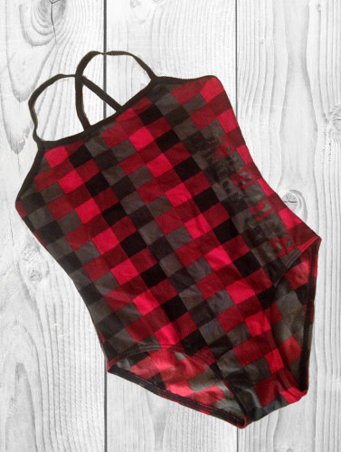 Lentiggini Check Print Cross Back One-Piece Swimsuit