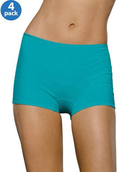 Hanes Pack Of 4 Cool Blend Unisex Boyshort Briefs