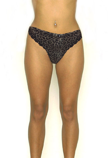 High Waist Animal Print Lace Thong