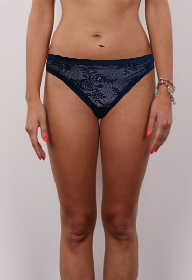 New Black Lace Coated Thong Panty