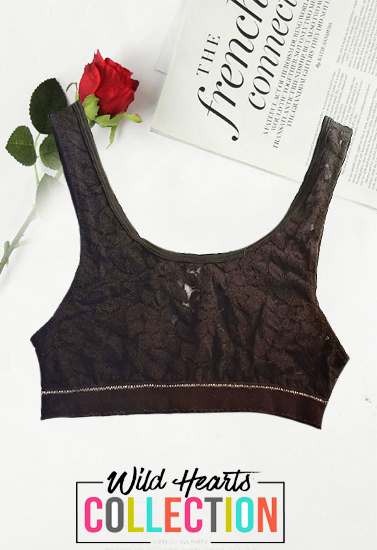 Etam Late Night Black Texture Lace Bralette