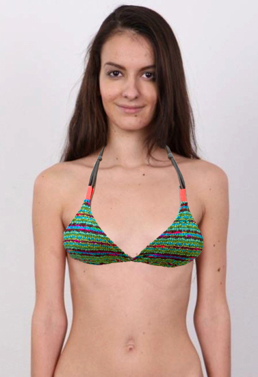 Green Knit Crotch Bikini Bra
