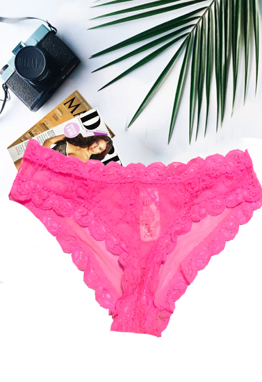 H&M Neon Pink Lace Brief In Medium