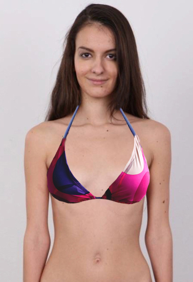 Ladies Aqua Retro Halter Beach Bra