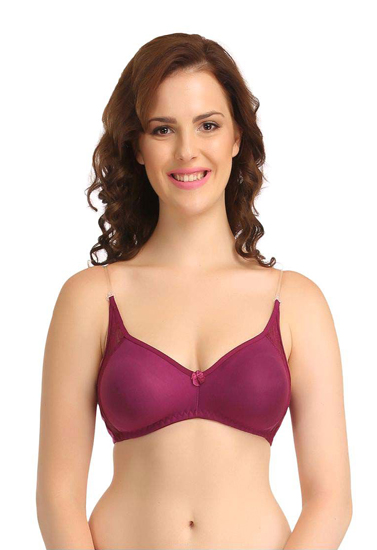 Mixed Transparent Strap Cotton Bra Pk Of 3