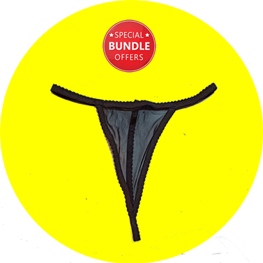 75 % OFF Snazzyway Black Designed Transparent Thong