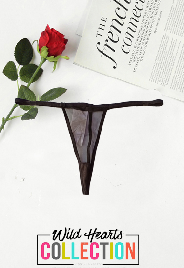 Lafinesse Dessous Transparent Black Thong