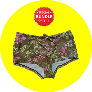 Green and Chocolaty Colored Printed Sexy Panties