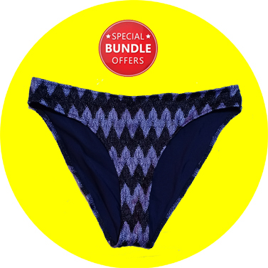 Sets of 2 Black And Purple Embroidered Panties