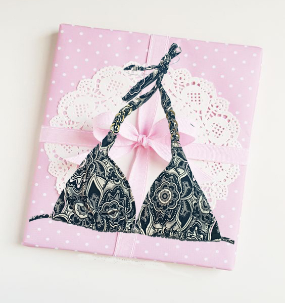 Snazzy Black Printed  Removable Padded Halter Bra