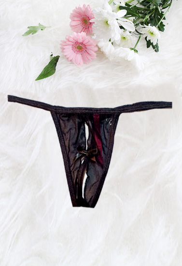 SOFT PARIS "Tease To Me Please"Black Lacy G-String