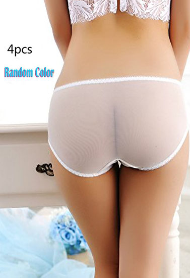 4 Pcs Women's See Through Mixed Briefs