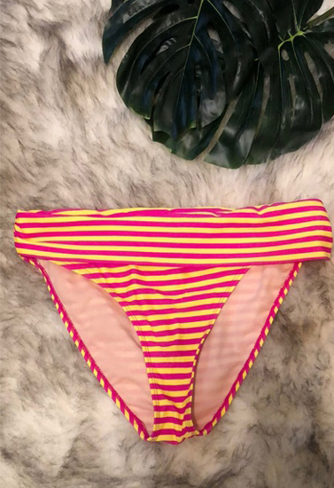 Old Navy Pink/ Yellow Striped Bikini Bottom