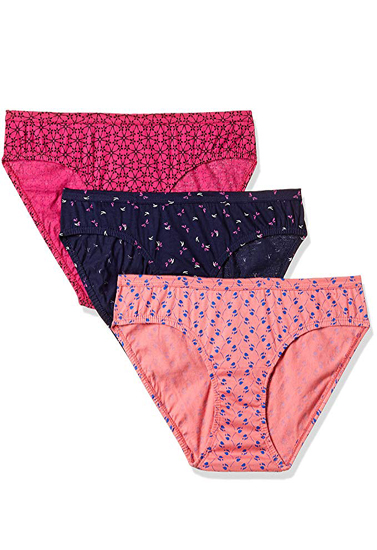 Hanes Pack Of 3 Cotton Printed Girls Brief