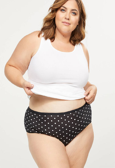 Fit for Me Women's Plus Heather Cotton Hi-Cut Underwear pack of 2