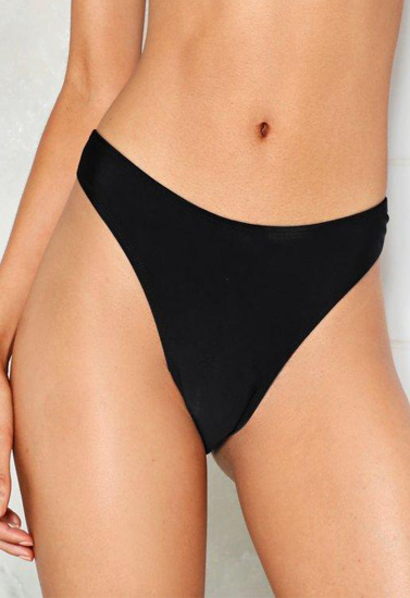 Alobeach High Waisted Bikini Bottom – Black