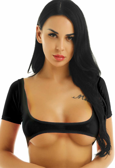Peek-a-Boo Pure stretch cotton bra top