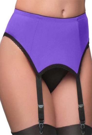 Classy Purple organic stretch cotton garter belt