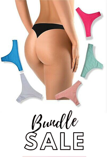 Bundel sale 5 pack cotton no ride up thong