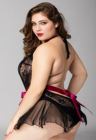 French Daina Seductive Black Plus Size lingerie