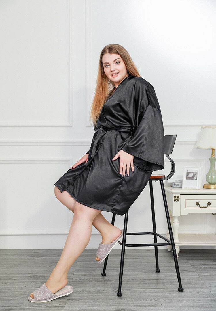 French Daina Extra plus size Silk Satin Robe