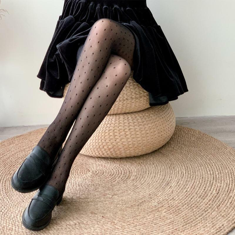 Women polkadot silky pantyhose