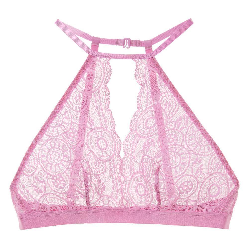 Beautiful Halter High-Neck Lace Bralette Bra