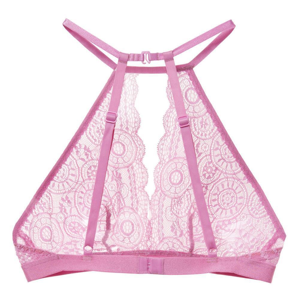 Beautiful Halter High-Neck Lace Bralette Bra