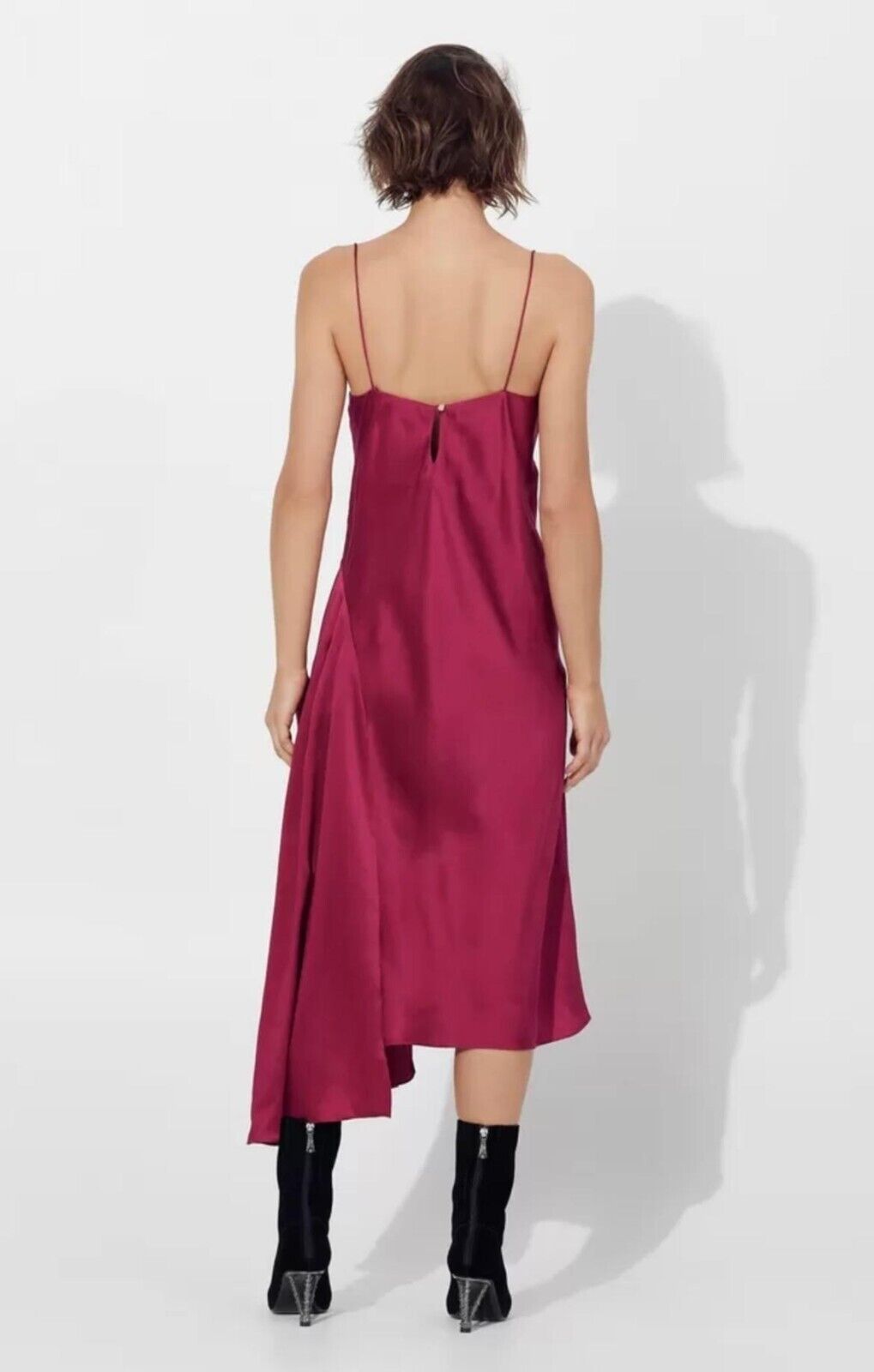 Beautiful Cowl Neck Satin Midi Dress