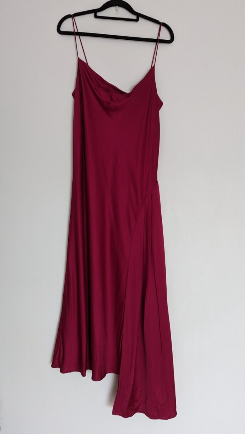 Beautiful Cowl Neck Satin Midi Dress