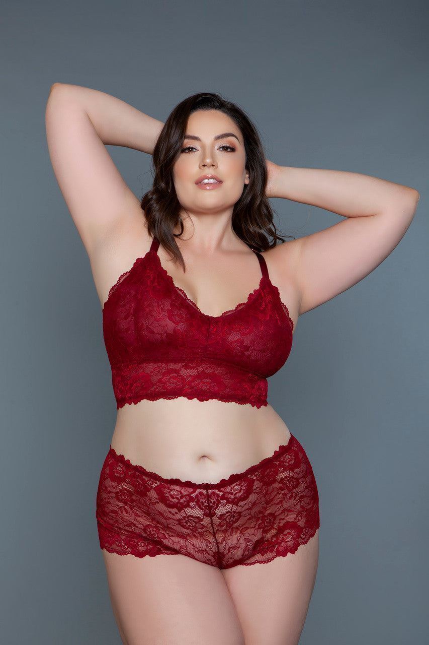 Exquisite Plus Size Cami Bralette & Pantie Set
