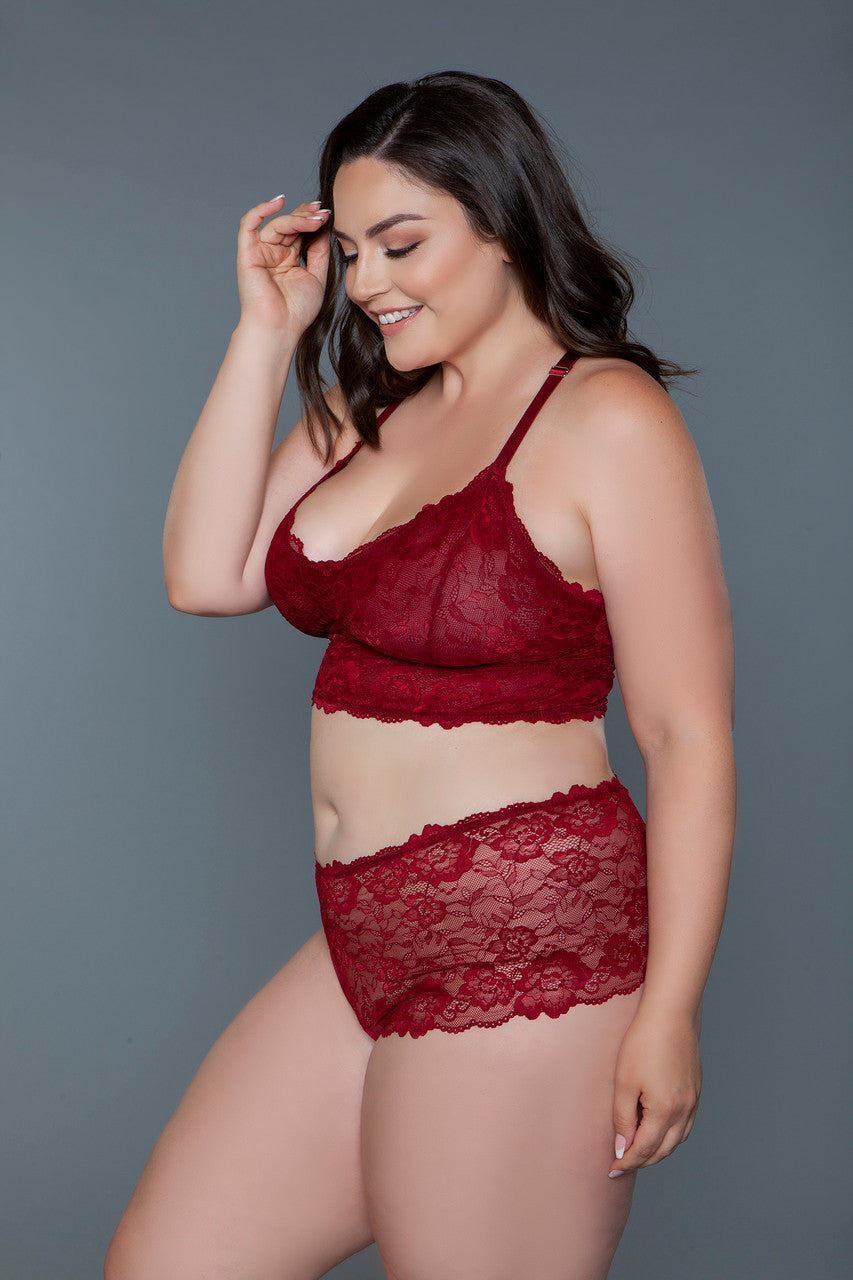 Exquisite Plus Size Cami Bralette & Pantie Set