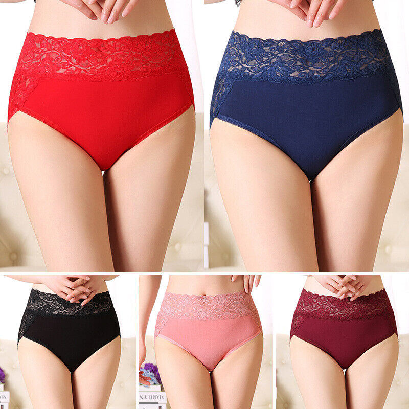 Women's High Waist Floral Lace Panties Pack