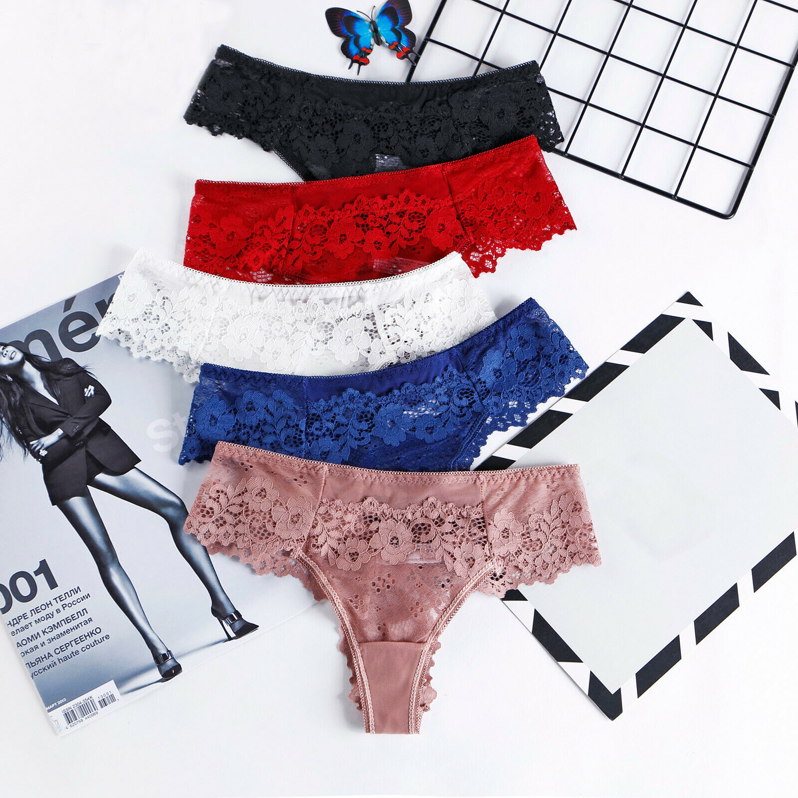Beautiful Low Waist Thong Panties Pack