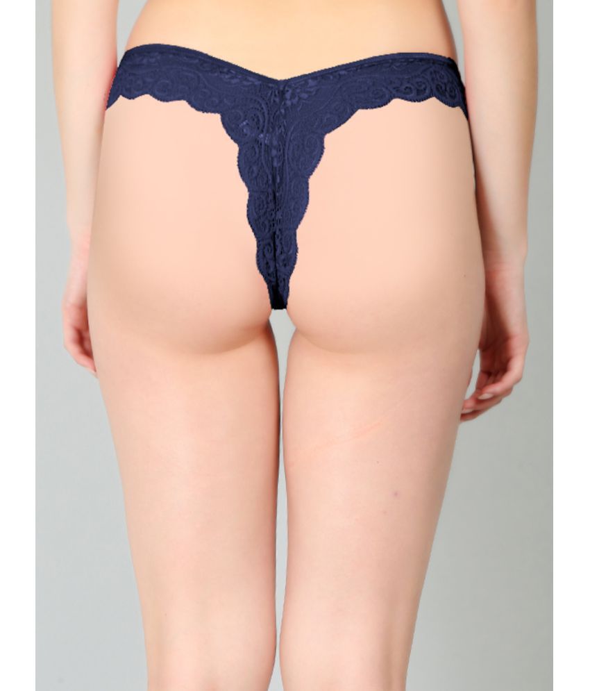 Blue Lace Design Women's Thongs