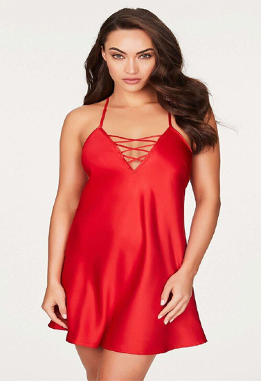 Silk Glossy Red Slip Strap loungewear