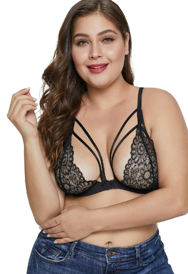 Plus size strappy lace Bralette