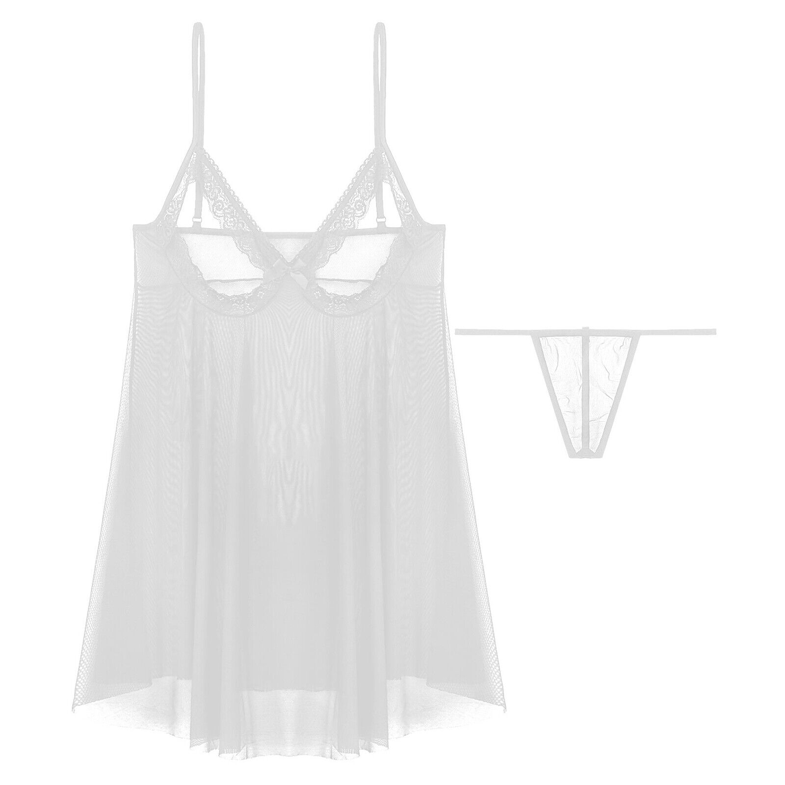 Allure in Lace: Open Cup See Through Babydoll