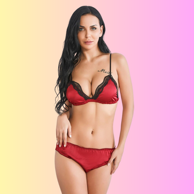 Silk Satin Bra and Panty Set
