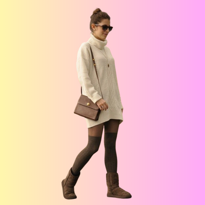 Oversized Sweater, Leggings, and Knee-High Socks