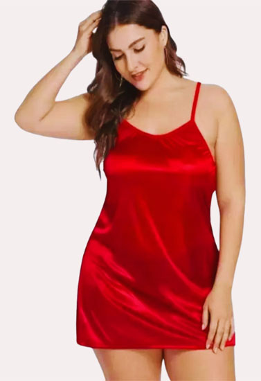 Alluring one-piece satin sleepwear/ Nightwear