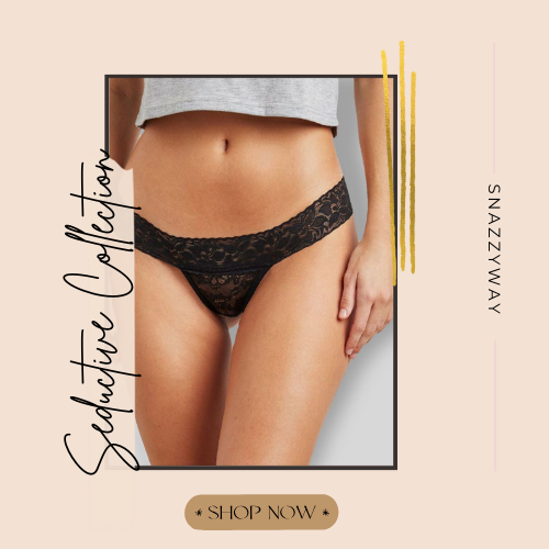 Elegant Lace Design Thongs Pack of 2 