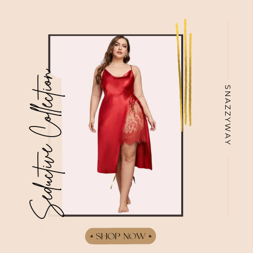 Lace Trim Sleep Dress with Cowl Neck 