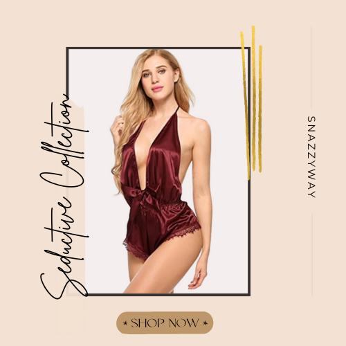 Seductive Red Satin Lingerie