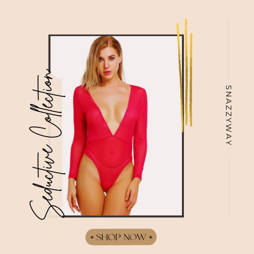 Sheer and Opaque Bodysuit for Women