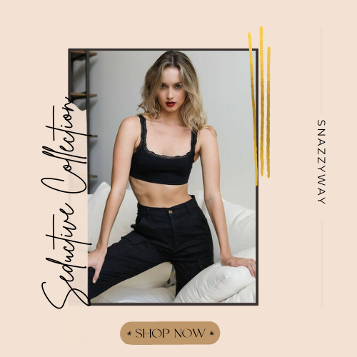 Ladies’ Ribbon Trim Thick Bralette Dark Bra 